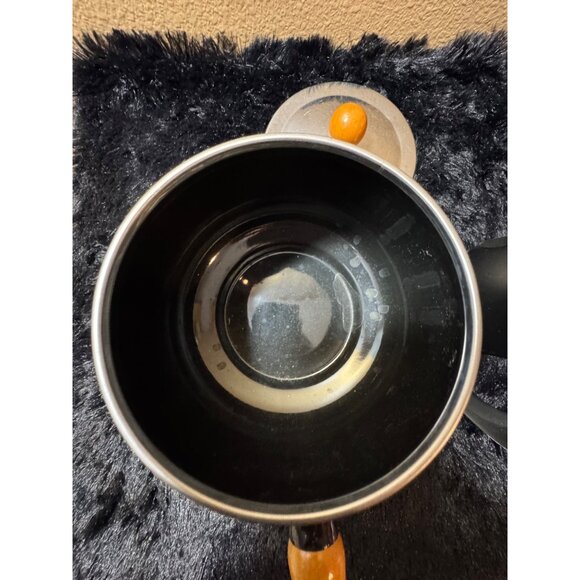 Vintage Aluminum  Fondue Pot Warmer With Wood Handle & Lid - Picture 5 of 8